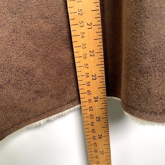 Dylan Los Angeles Faux Sherpa Suede Vest Open Front Brown M - Picture 7 of 9